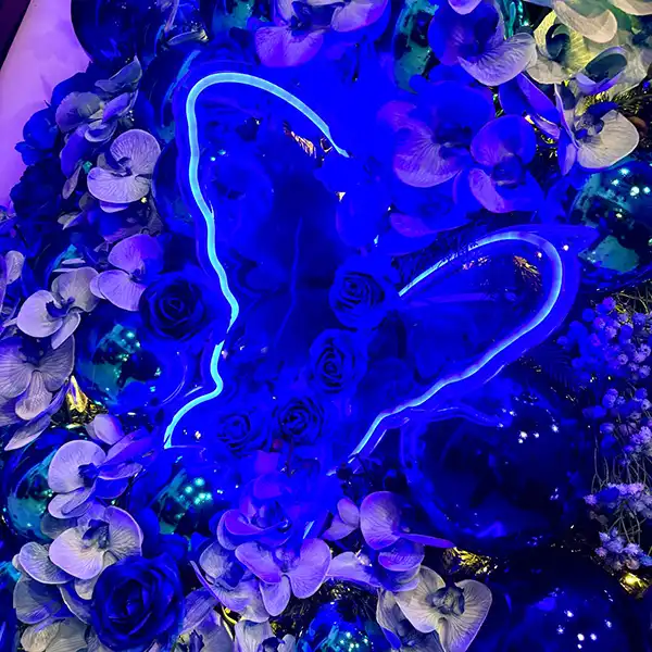 Blue Negative Signature Acrylic LED Butterfly with White LED - Image 2