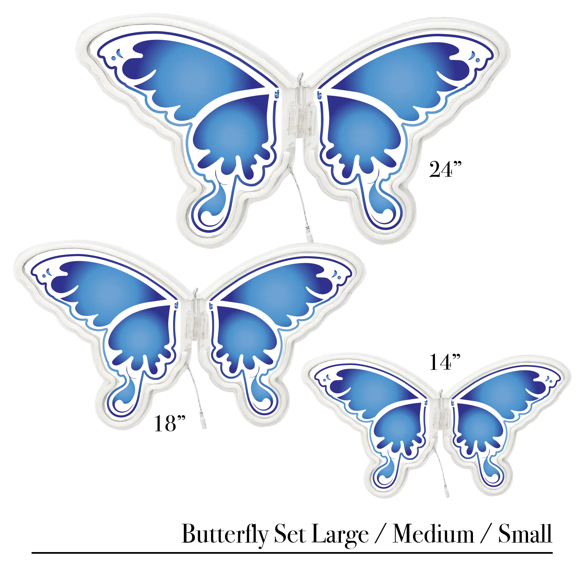 Blue Negative Signature Acrylic LED Butterfly with White LED - Image 5