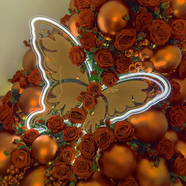Brown Negative Signature Acrylic LED Butterfly with White LED